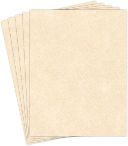 Natural Stationery Parchment Recycled Paper | 65Lb Cover Cardstock | 8.5” x 11” Inches | 50 Sheets Per Pack-DeskLoop Office