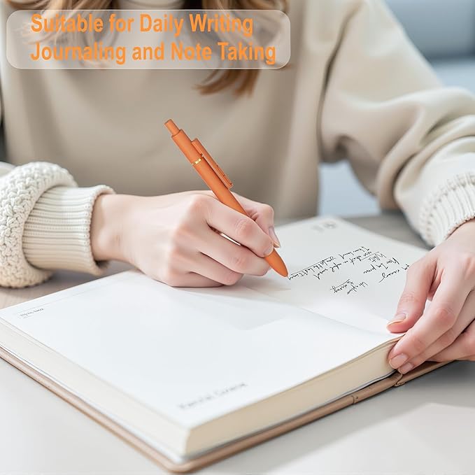 8Pcs Gel Pens with Black Ink, Fine Point Smooth Writing Pens, Quick-dry Gel Retractable Pens for Journaling Note Taking, Cute Office School Supplies for Adults Kids (0.7mm, Bright)-DeskLoop Office