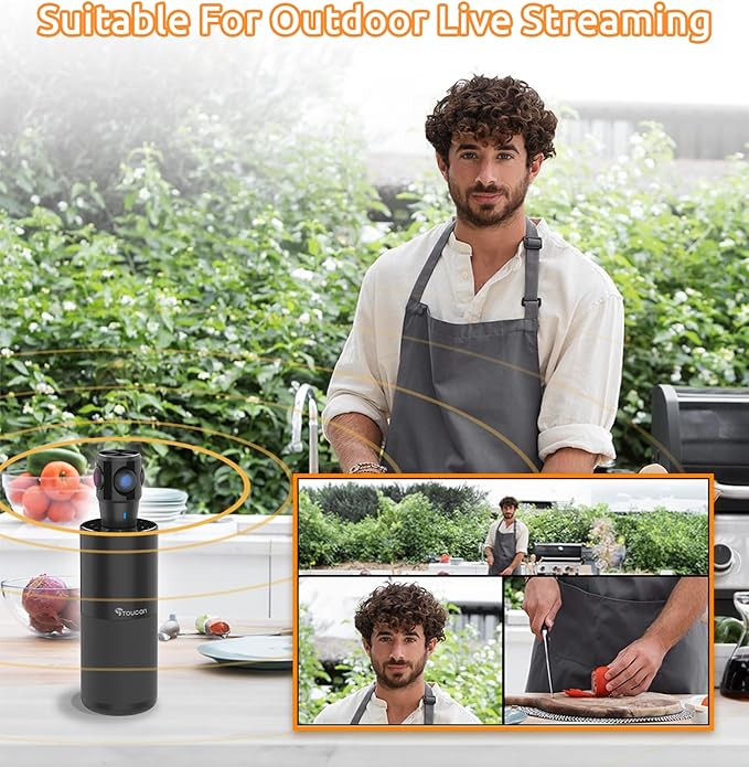 TOUCAN 360-Degree Video Conference Camera, 1080p HD Webcam with 4 Noise Reduction Mics, Speaker, AI Tracking, Works with Zoom, Google Voice, Microsoft Teams and More, for PC/Mac/Tablet-DeskLoop Office