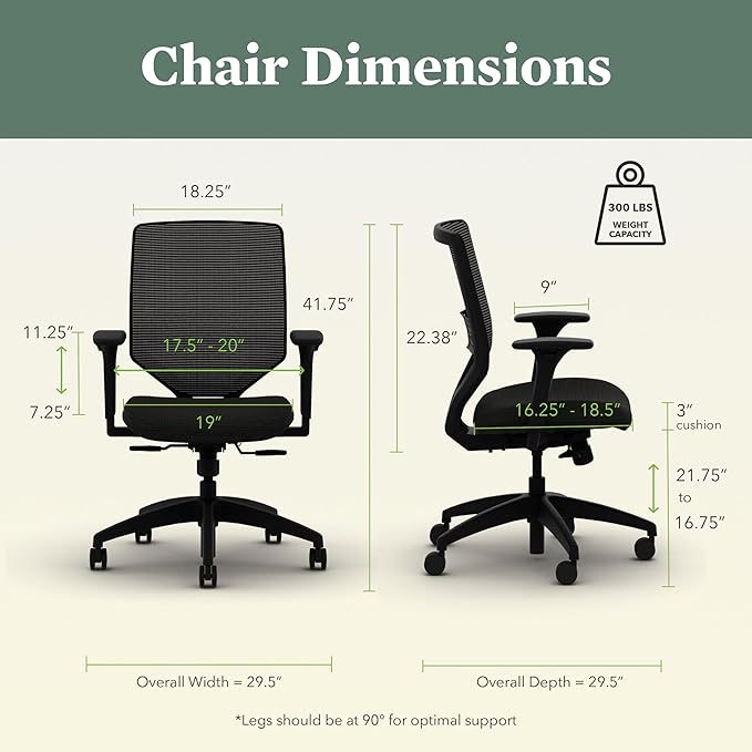 HON Solve Task Chair, Ergonomic Office Chair Mesh Back Support, Adjustable Lumbar, with Wheels, Height-Adjustable Arms, for Computers, Desks, Home Office, Black-DeskLoop Office