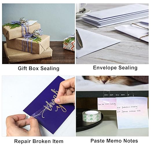 BOMEI PACK 192Rolls Crystal Clear Tape Refills - Image 7