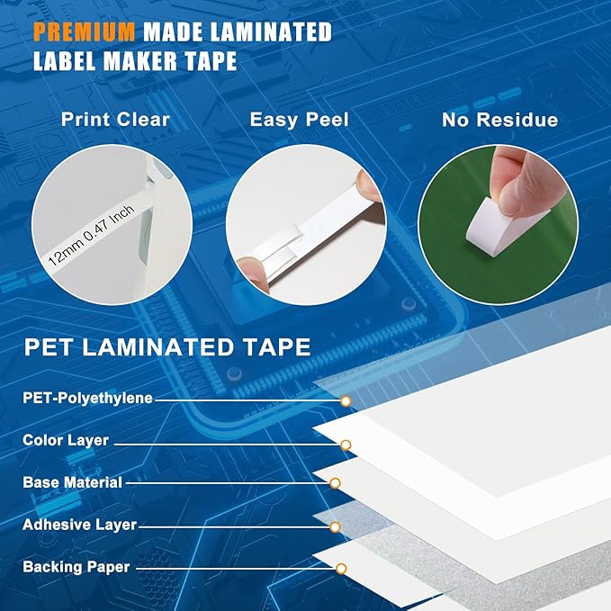 30-Pack Replacement for Brother P-Touch Label Tape TZe-231 TZ-231 TZe TZ Tape Laminated White Label Maker Tape Compatible with Brother Label Maker PT-D200 PT-D210 PTH100 PT-D400, 1/2" x 26.2'-DeskLoop Office