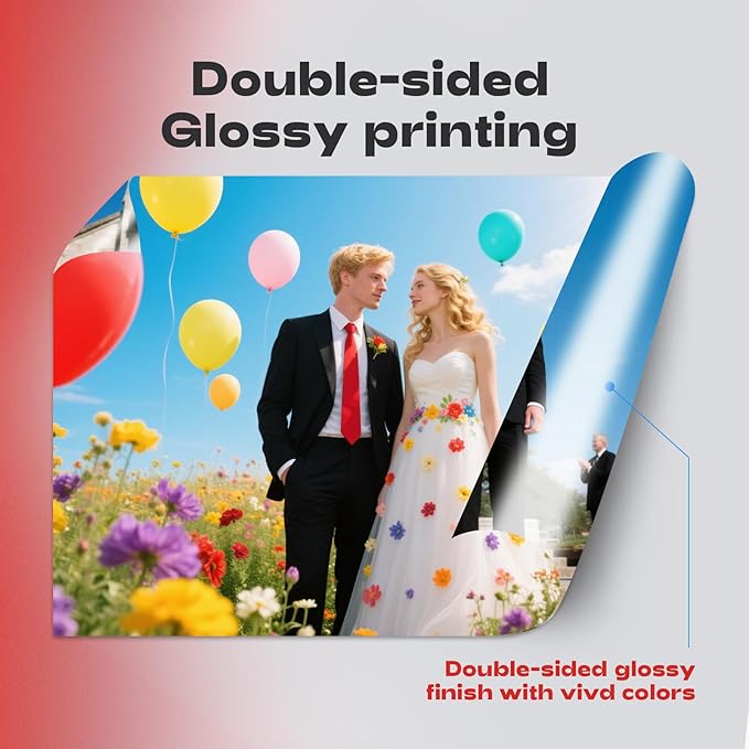 220 Pack Double Sided Photo Paper Glossy Inkjet 8.5x11 32lb 120gsm A4 Letter Size for All Dye Ink Printers-DeskLoop Office