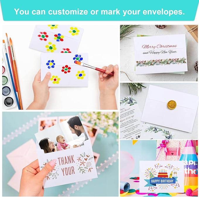 90 Packs A1 Envelopes, 3.5x5" Envelopes White, Small Envelopes RSVP Envelopes, Envelopes Self Seal for Weddings, Photos, Postcards, Greeting Cards, Mailing-DeskLoop Office