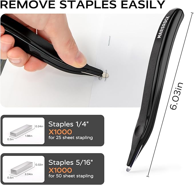 Desktop Stapler, Swing-Arm Swivel Stapler, 50 Sheet Capacity, 2000 Staples and Staple Remover, Rotatable Heavy Duty Staplers for Office, Home, Classroom, Booklet, Book Binding,Black-DeskLoop Office
