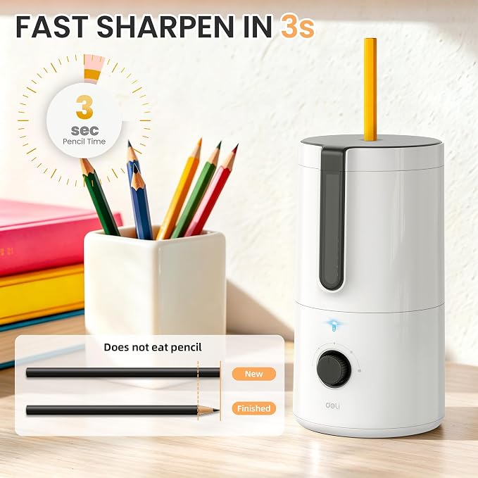 deli Electric Pencil Sharpener, Fully Automatic Pencil Sharpener - Image 7
