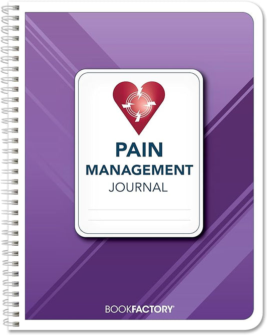 BookFactory Pain Log Book/Pain Management Logbook/Personal Medical Tracking Notebook - 100 Pages, 8.5'' x 11'', Wire-O (LOG-100-7CW-PP(Pain-Journal))-DeskLoop Office
