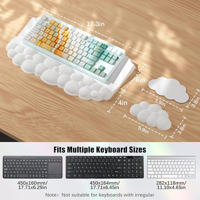 Ergonomic Wrist Rest for Keyboard and Mouse, Soft Memory Foam Cloud Keyboard - Image 8