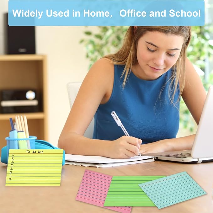 Colored Index Cards 4x6 Ruled, 160 Sheets Flash Cards - Image 7