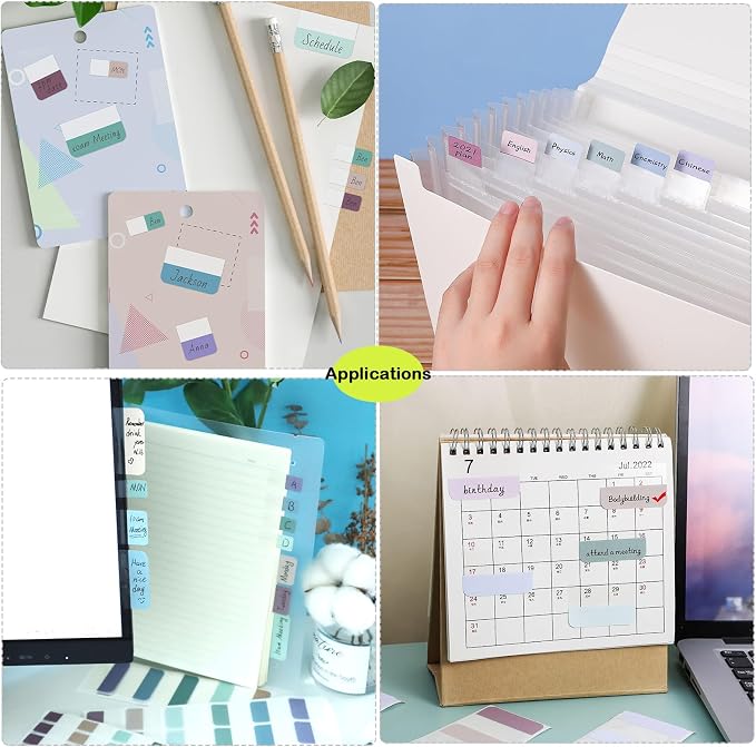 Imeepa 240 PCS Sticky Index Tabs, 12 Colors Page Markers | Writable & - Image 8