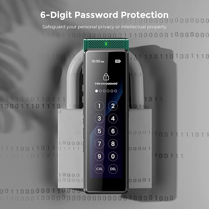 136GB Digital Voice Recorder with Playback, Innioasis R1 Full Touchscreen Voice Recorder with AI Intelligent Transcription and Bluetooth, Voice Activated Sound Audio Recorder Device with Mic (Green)-DeskLoop Office