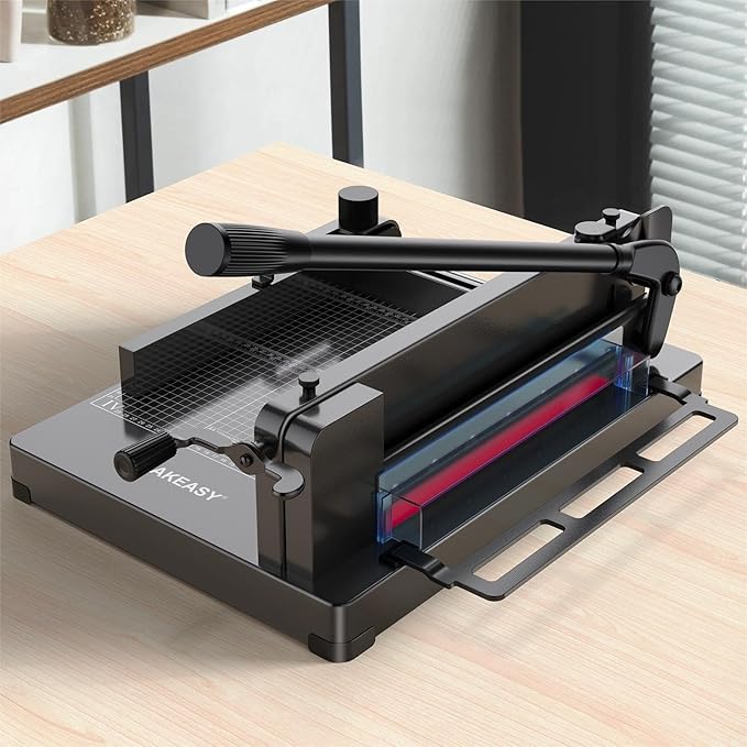 Paper Cutter 12 Inch, Heavy Duty Paper Cutter for A4 Paper, Guillotine Paper Cutter 400 Sheet Capacity, Solid Steel Construction-DeskLoop Office