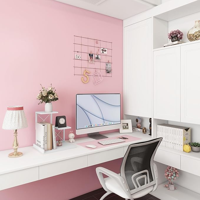 ELITEROO Desk Shelf, Wood Small Bookshelf Desktop Shelves and Organizer, Freestanding 3 Tier Storage Display Stand Home Office Decor for Books Plants Toys, White-DeskLoop Office