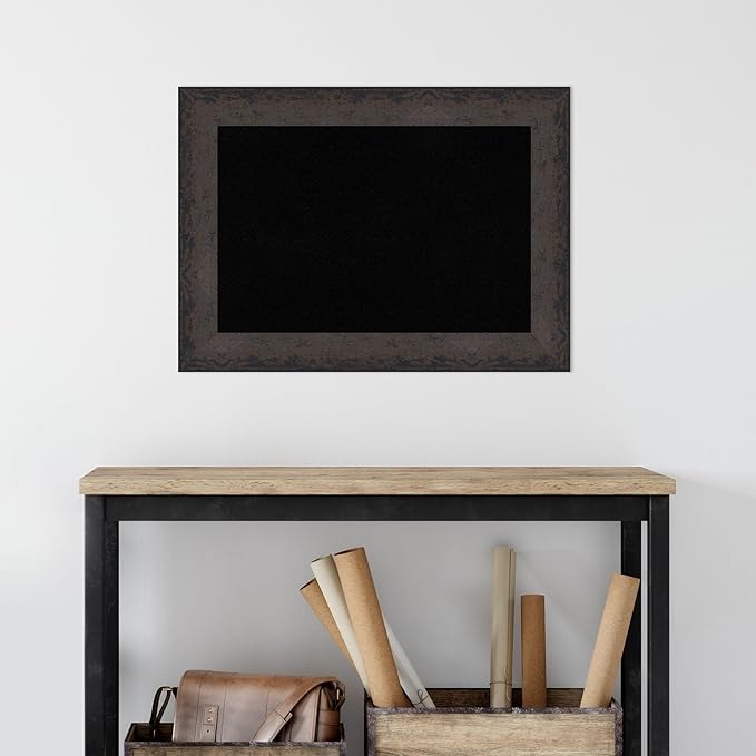 Amanti Art Black Cork Board for Wall, 21x29 Vision Board with Black Wood Frame, Medium Corkboard Office Decor for Home Organization, Modern Corkboard Pinboard to Display Items for Home Organization-DeskLoop Office