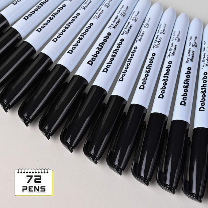 Dabo&Shobo Dry Erase Markers, (80 Count, Black,Chisel Tip)-White Board Markers/Pens ,Very Suitable for Writing on The School、 Office 、Home Dry Erase whiteboard Mirror Glass…-DeskLoop Office