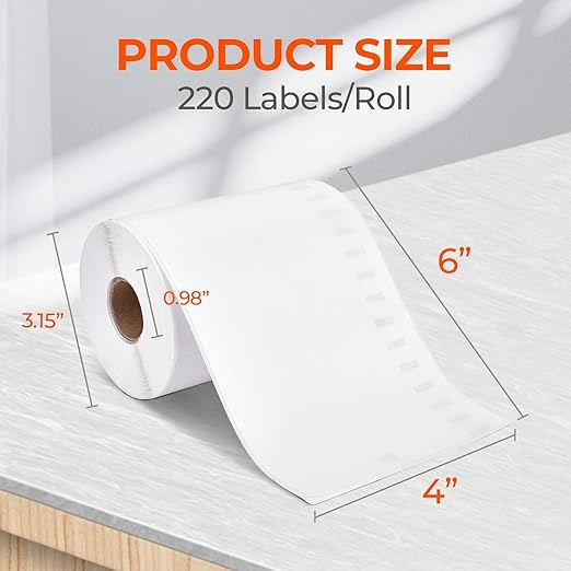 MUNBYN 4"x6" Direct Thermal Printer Label, Shipping Labels Compatible with Rollo, Jadens, Nelko, DYMO 4XL 1744907,1755120, 220 Sheets/Roll