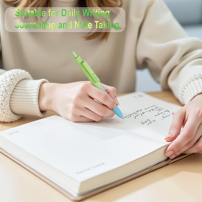 8Pcs Gel Pens with Black Ink, Fine Point Smooth Writing Pens, Quick-dry Gel Retractable Pens for Journaling Note Taking, Cute Office School Supplies for Adults Kids (0.7mm, Gradient)-DeskLoop Office