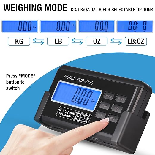 Large 440lbs Shipping Scale, 15"X 12" Platform Heavy Duty Stainless Steel Platform for Postal Industrial Floor Business Office Home Warehouse Package Luggage-DeskLoop Office