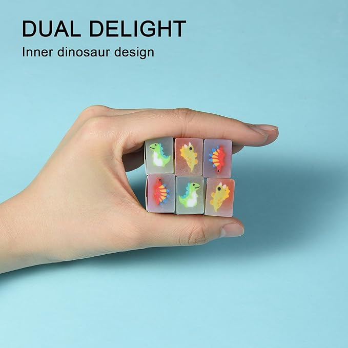 18Pcs Cute Dinosaur Erasers for Kids Bulk, Kawaii Fun Pencil Jelly Erasers for School Classroom Supplies Prize Gifts Party Favors-DeskLoop Office