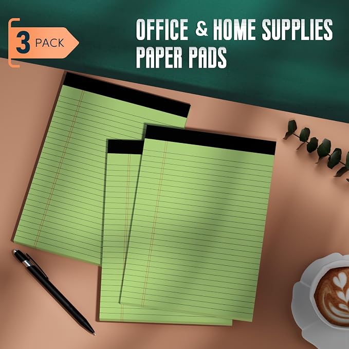 3 Pack Colored Legal Pads 8.5 x 11 Wide Ruled Note Pads, Perforated Lined Paper - Image 7
