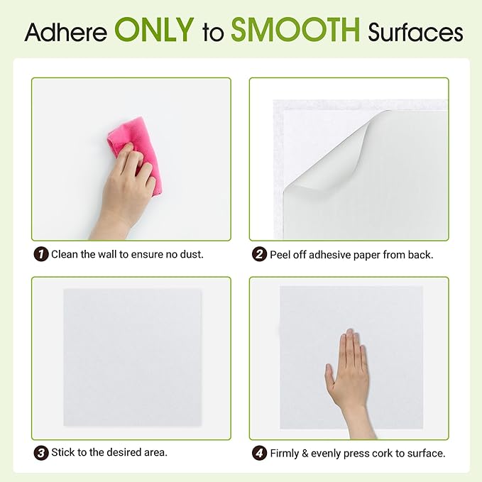 AKTOP White Cork Bulletin Board 12x12, 1/2" Thick Felt Cork Board Tiles 12 Pack, Small Square Pin Board for Wall, Self Adhesive Corkboards with 120 Push Pin Wood Clips for School, Home & Office-DeskLoop Office