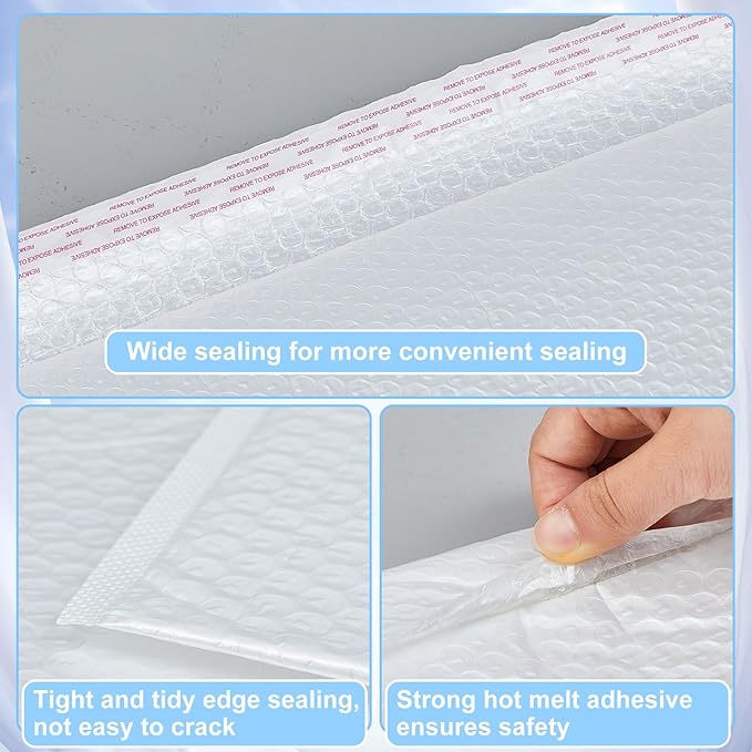 Ireer 10 Pack Extra Large 12 x 16" Bubble Mailers Poly Padded Envelopes Cushioned Mailing Envelopes Bubble Padded Mailers Self Adhesive Waterproof Shipping Bags for Business Christmas Gift Packaging-DeskLoop Office