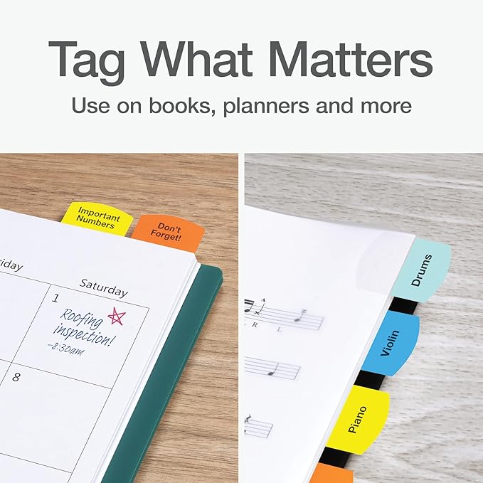 Redi-Tag Laser Printable Tabs, Permanent Index Tabs, Customizable Adhesive Labels, 5 Assorted Colors: Yellow, Red, Blue, Green, Orange, 1.125" x 1.25", 375 Per Pack (B39020)-DeskLoop Office