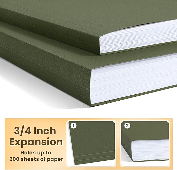 SUNEE Hanging File Folders, 6 Pack Letter Size Hanging File Folders with 1/5-Cut Tabs, Ideal for Home and Office Organization and Papers Classification,Green Colors-DeskLoop Office