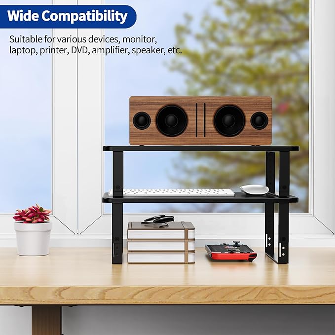 BESIGN MS01 Monitor Stand Riser, Height Adjustable Laptop Stand, Computer Monitor Stand for Monitor, Computer,Laptop,Printer (Black)-DeskLoop Office