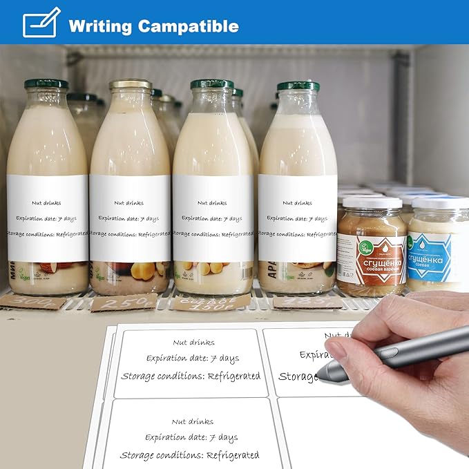 BESTEASY Sticker Labels Compatible Laser/Ink Jet Shipping Labels (8000 sheets, 6 up-3-1/3" x 4")-DeskLoop Office