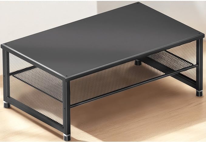 Desk Organizers and Accessories, Computer Monitor Stand Riser, Printer & Laptop Stand, Office Desk Accessories & Desktop Workspace Organizers for Office Supplies (Black)-DeskLoop Office