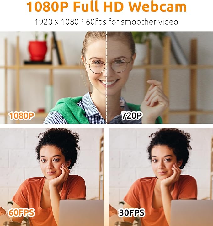 TOUCAN 1080P HD Webcam with Built-in Noise-Cancelling Mic & Privacy Shutter – Wide 90° Angle, Plug & Play USB Video Camera for Video Calls, Streaming, Home Office & Online Classes-DeskLoop Office