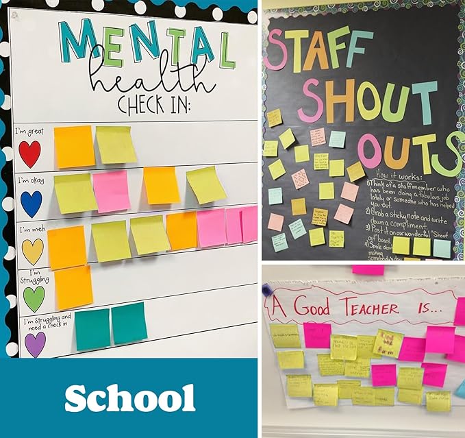 (24 Pads) Sticky Notes 3 x 3in,2400 pcs Yellow Self-Stick Notes,100 Sheets/Pad Bright Colors Post Pads,Super Sticky Pads Easy to Post Recyclable for Office,Shool,Home,Notebook,Meeting,Clean Removal-DeskLoop Office