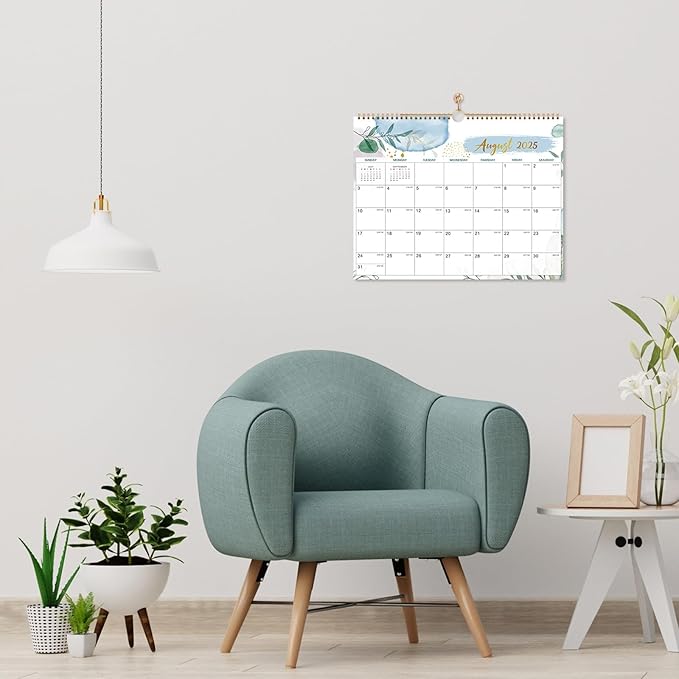 Wall Calendar 2025-2026 – Calendar 2025-2026, 11.5 x 15 In, July 2025 - December 2026, 18 Monthly Calendar, Large Block with Julian Dates, Thick Paper, Holidays, Hanging Hook, Twin-wire Binding-DeskLoop Office