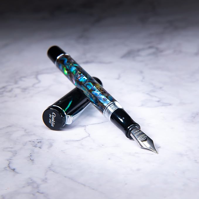 Conklin Duragraph Fountain Pen Abalone Nights - Broad Nib, Elegant Writing Instrument with Stunning Abalone Finish-DeskLoop Office