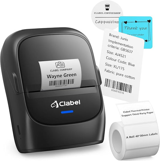 CLABEL 221B Label Maker Machine with Tape, 2 Inch Thermal Label Printer, Portable Bluetooth Sticker Maker Machine Barcode Labeler Compatible with Phone & PC for Small Business Retail Office-DeskLoop Office