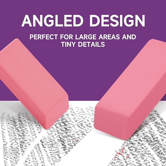 72 Pack Pink Erasers Bulk, Large Pencil Erasers for School, Classroom, Teacher, Homeschool, and Office Supplies-DeskLoop Office