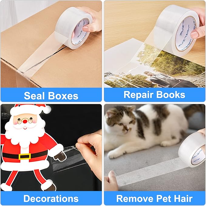 JARLINK Clear Packing Tape (6 Rolls), Heavy Duty Packaging Tape for Shipping Packaging Moving Sealing, 2.7mil Thick, 1.88 inches Wide, 60 Yards Per Roll, 360 Total Yards-DeskLoop Office