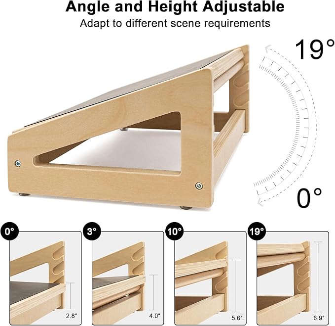 WOOD CITY Foot Rest for Under Desk at Work, 3 Heights Adjustable Footrest with Silicone Surface, 2 in 1 Foot Stool Improve Posture, Reduce Fatigue & Pain, Ideal for Home/Office/Gaming (Natural)-DeskLoop Office