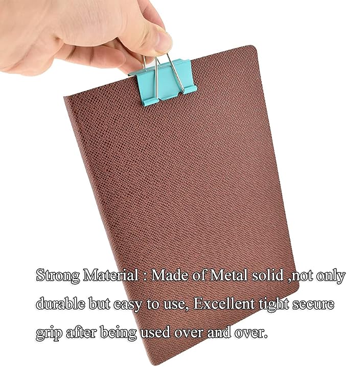 HAHIYO Binder Clips Paper Clamps Spring Steel Sturdy Large 1.57 inches Width - Image 7