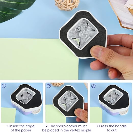 MyArTool 3 in 1 Beauty Shape Corner Punch, 3 Way Corner Paper Punch for Paper Crafts, Laminate, Cardstock, Business Card, DIY Projects, Photo, Card Making and Scrapbooking-DeskLoop Office