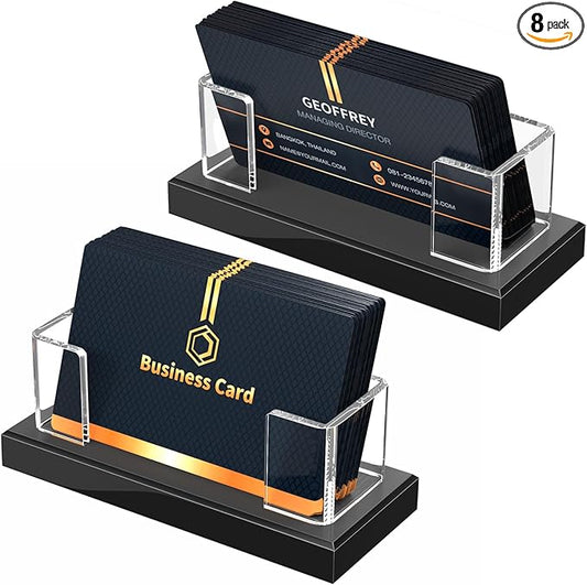 NIUBEE Acrylic Business Card Holder: Clear Plastic Business Cards Display Stand for Desk - Gift Card Organizer for Office 8 Pieces-DeskLoop Office