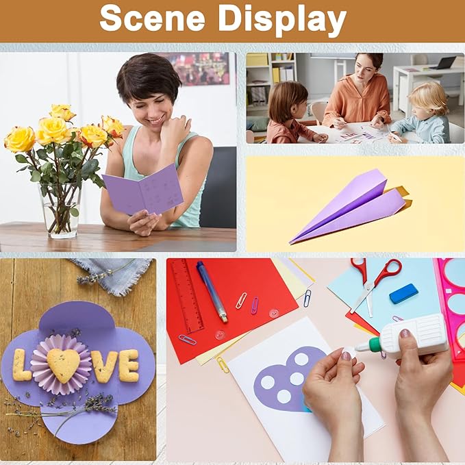 100 Sheets Purple Cardstock 8.5 x 11 Certificates Paper, 200gsm/75lb Heavyweight Paper Card Stock for Cards Making, Greeting Card, Business Cards, School Crafting, Menus-DeskLoop Office