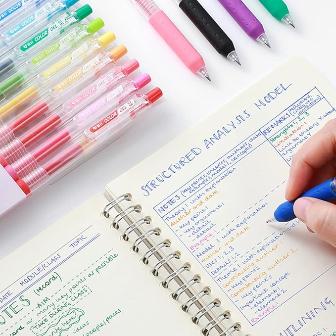 Jelly colors Journal Planner Pens Colorful 0.5mm Markers Fine Tip Drawing Pen Porous Fineliner Pen for Bullet Journaling Writing Note Taking Coloring Art Office School Supplies (12 jelly colors)-DeskLoop Office