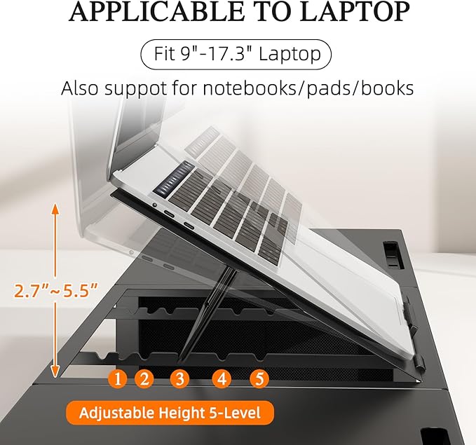 WESTREE Monitor Stand Riser with Adjustable Laptop Stand Riser, Steel Frame Dual Monitor Stand with Two Drawers for 2 Monitors, Desktop Oraganizer Stand for Computer,Laptop,Screen-DeskLoop Office