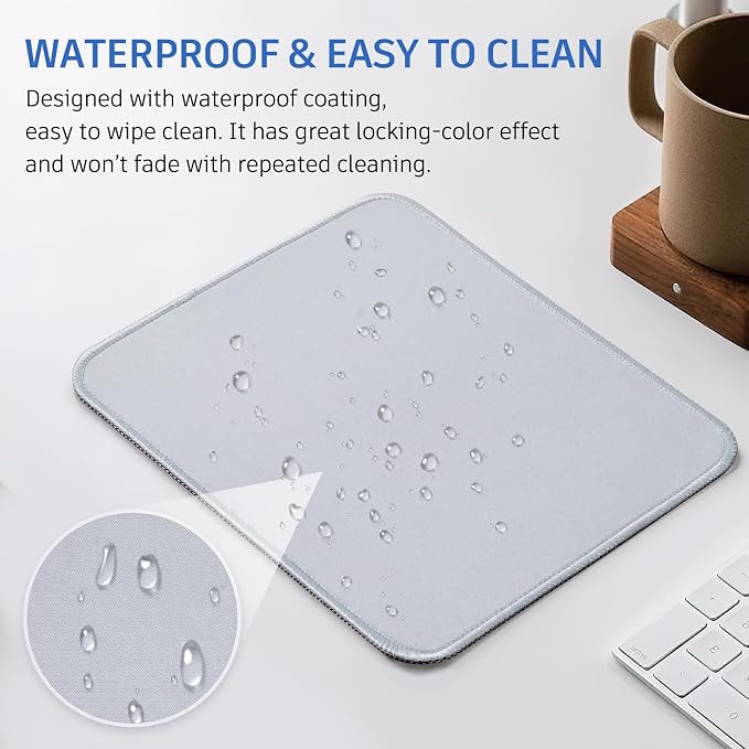 Gray Splash-Proof Textured 10.2 x 8.2Inch Mouse Pad - Image 6