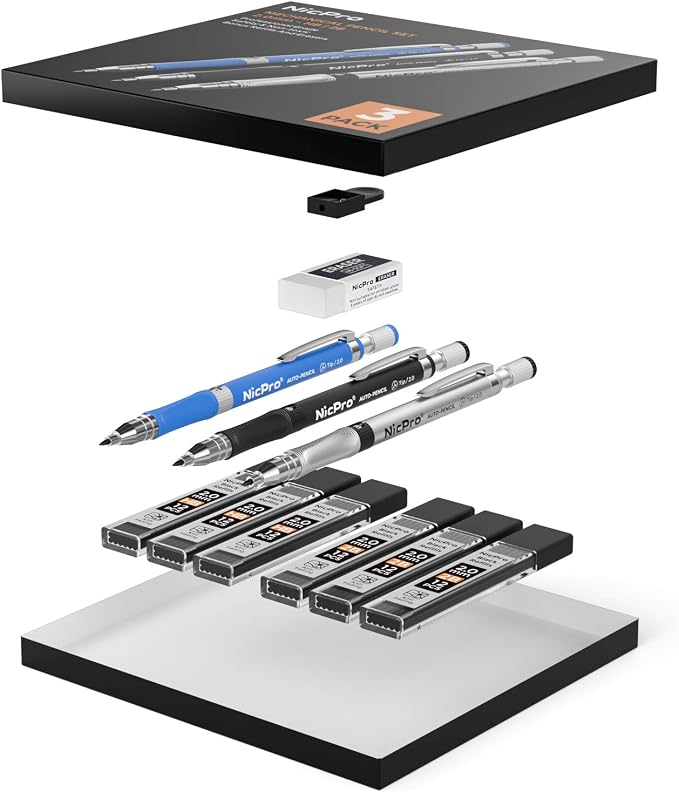 Nicpro 11 Pieces 2mm Mechanical Pencil Set - Image 7