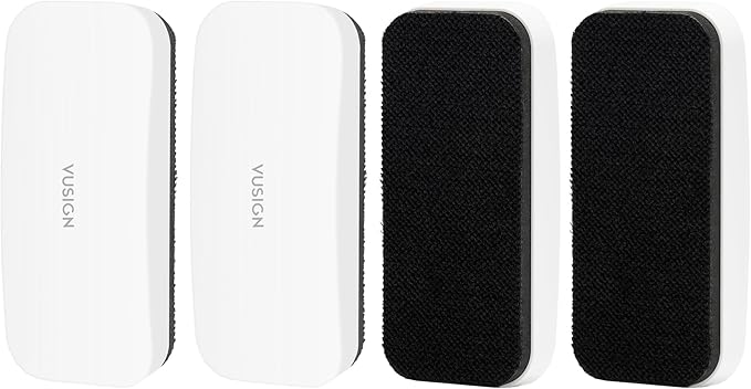 VUSIGN Magnetic Dry Erase Whiteboard Eraser, Glass Board Eraser for Dry Erase Board, Glass Board, Calendar Board, Office, Home,School Supplies, 4 Pack-DeskLoop Office