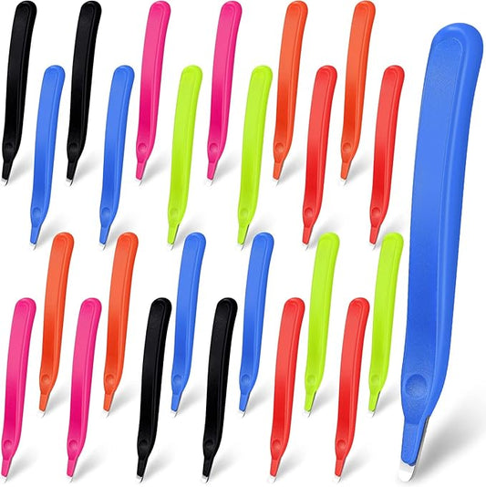 24 Pcs Magnetic Staple Remover Bulk Staple Remover Puller Removing Pen Operation Christmas Tool Gifts Rubberized Office School Gift(Candy Color)-DeskLoop Office