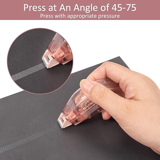 6 Pack Glue Tape, Double Sided Tape Roll for Crafts, Sticky Scrapbook Tape Runner, Scrapbooking Supplies for Crafting Photo Album Cards Journal School Office Gift Wrapping - 0.24IN x 20FT-DeskLoop Office